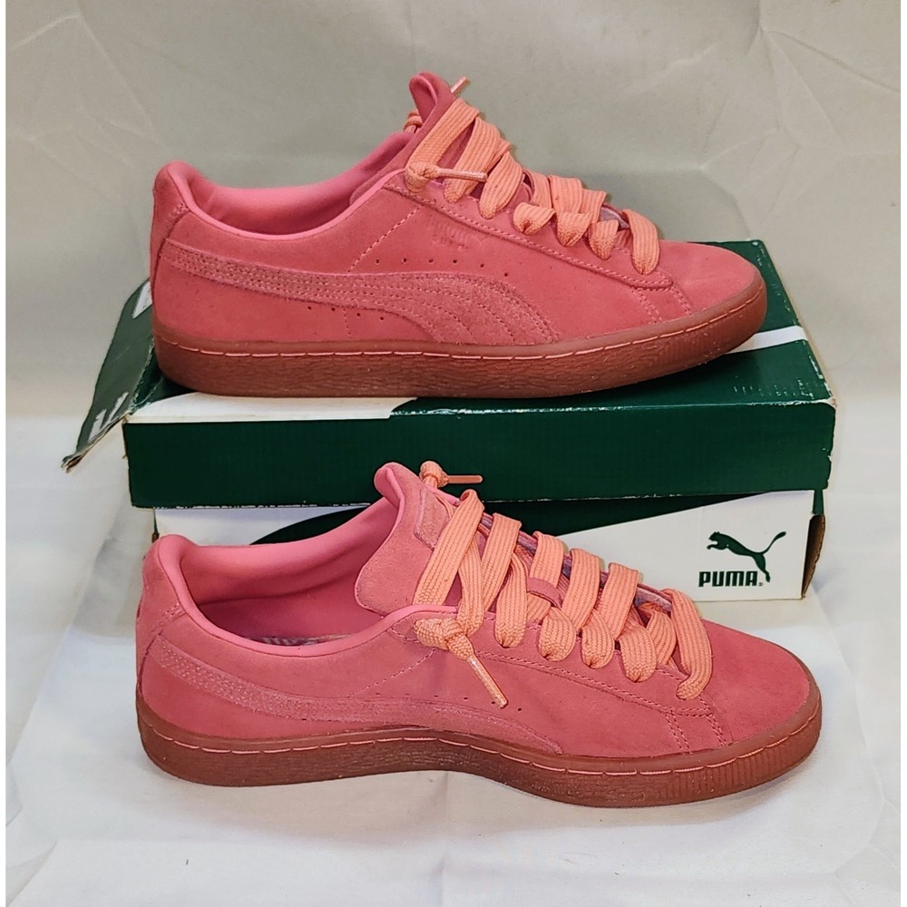 Puma Pink Suede Sneakers Size 6.5 C  Shoe Sunkissed Coral With Box‎